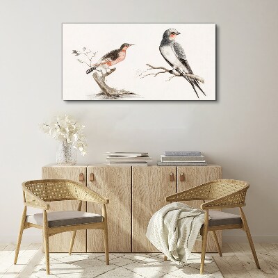 Drawing animals birds Canvas Wall art