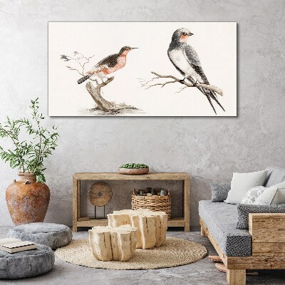 Birds on the branches Print on canvas