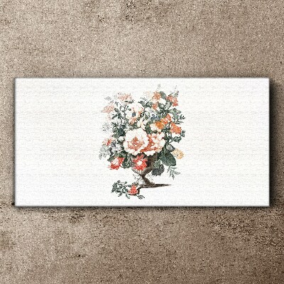 Flower bouquet in a vase Print on canvas