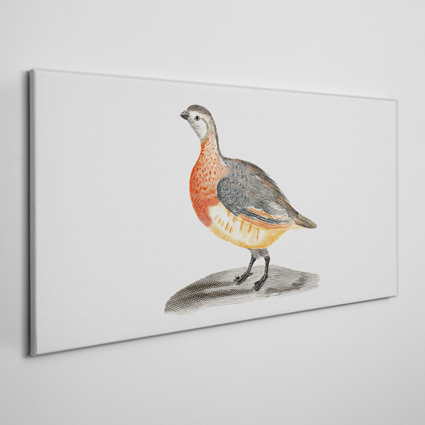 Happy bird on a white background Print on canvas