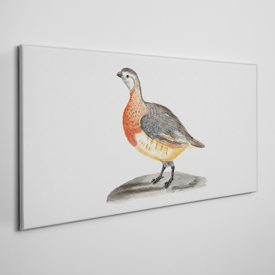 Happy bird on a white background Print on canvas