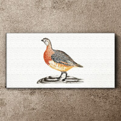 Happy bird on a white background Print on canvas