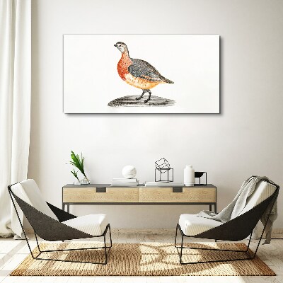 Happy bird on a white background Print on canvas