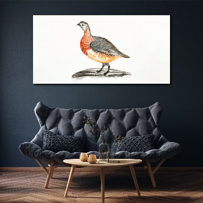 Happy bird on a white background Print on canvas