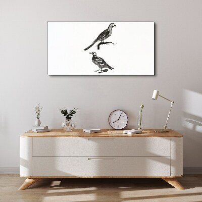 Drawing animals birds Canvas Wall art