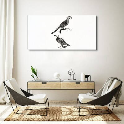 Drawing animals birds Canvas Wall art