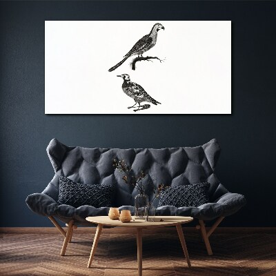 Drawing animals birds Canvas Wall art