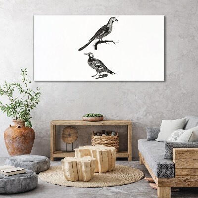 Drawing animals birds Canvas Wall art