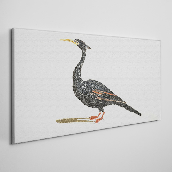 Black bird on white background Print on canvas