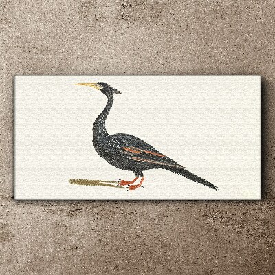 Black bird on white background Print on canvas