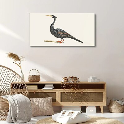 Black bird on white background Print on canvas