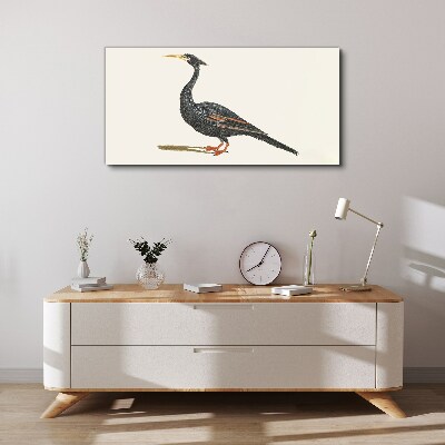 Black bird on white background Print on canvas