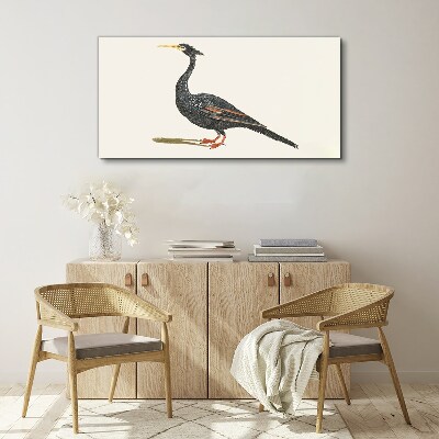 Black bird on white background Print on canvas