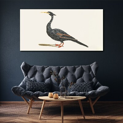 Black bird on white background Print on canvas