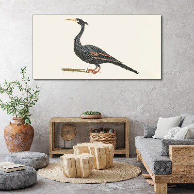 Black bird on white background Print on canvas