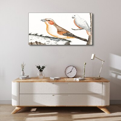 Drawing animals birds Canvas Wall art