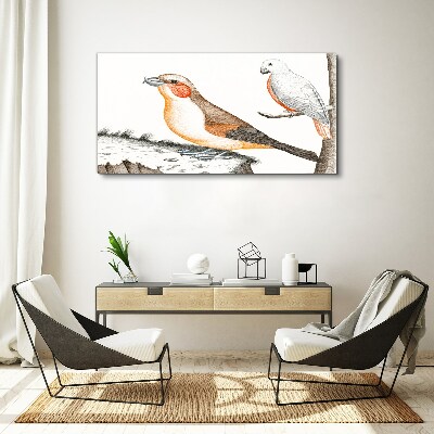 Drawing animals birds Canvas Wall art