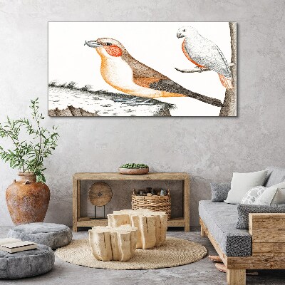 Drawing animals birds Canvas Wall art