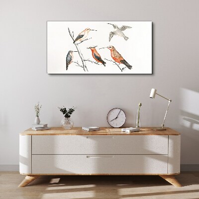 Drawing animals birds Canvas Wall art