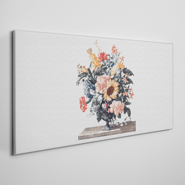 Flower bouquet in a vase Print on canvas