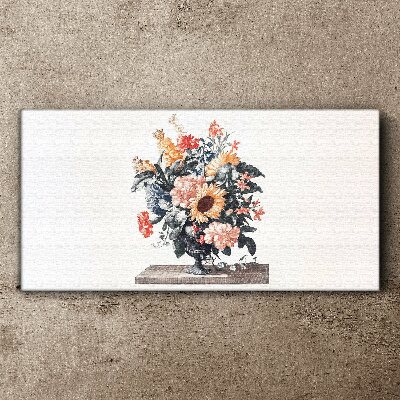 Flower bouquet in a vase Print on canvas