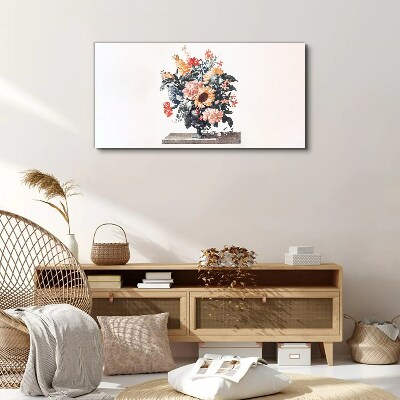 Flower bouquet in a vase Print on canvas