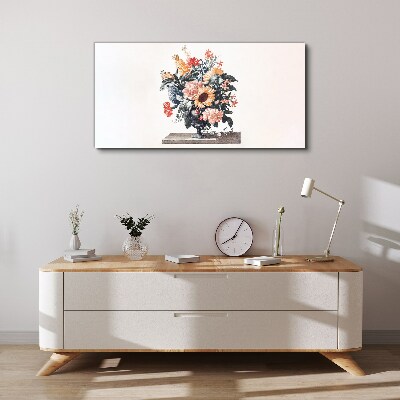 Flower bouquet in a vase Print on canvas