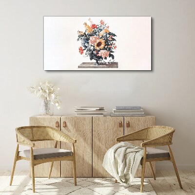 Flower bouquet in a vase Print on canvas