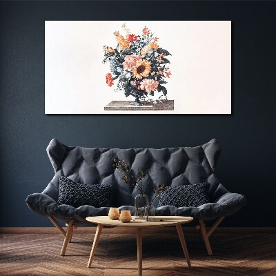Flower bouquet in a vase Print on canvas