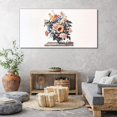 Flower bouquet in a vase Print on canvas