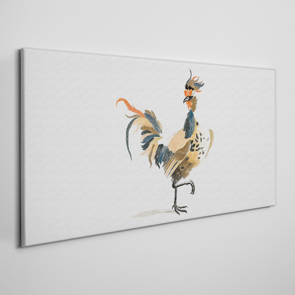 Rooster in watercolor Print on canvas