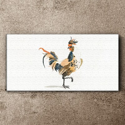 Rooster in watercolor Print on canvas