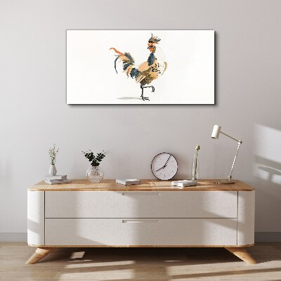 Rooster in watercolor Print on canvas