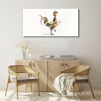 Rooster in watercolor Print on canvas