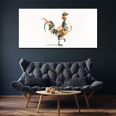 Rooster in watercolor Print on canvas