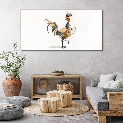 Rooster in watercolor Print on canvas