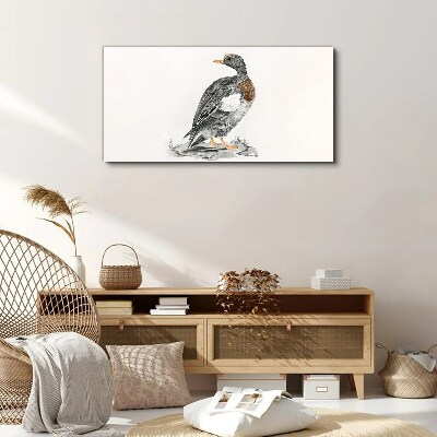 Duck on a white background Canvas wall art