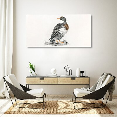 Duck on a white background Canvas wall art