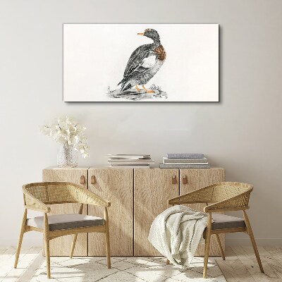 Duck on a white background Canvas wall art