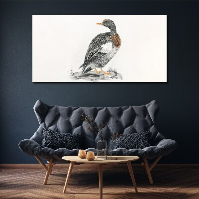 Duck on a white background Canvas wall art
