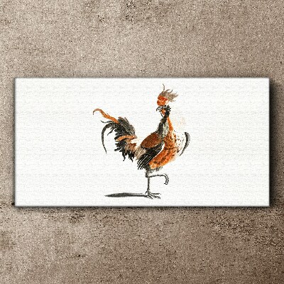 Rooster dancing Print on canvas
