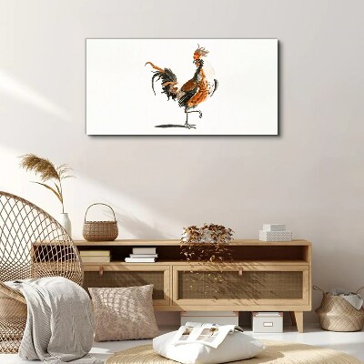 Rooster dancing Print on canvas