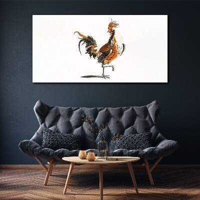 Rooster dancing Print on canvas