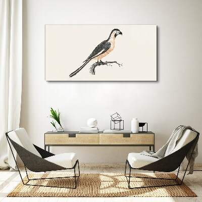 Bird on a branch Print on canvas