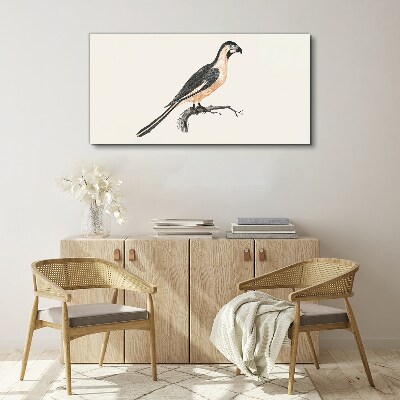 Bird on a branch Print on canvas