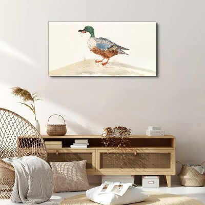 Duck against a background of delicate colors Canvas wall art
