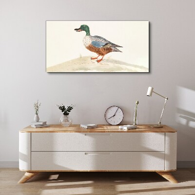 Duck against a background of delicate colors Canvas wall art