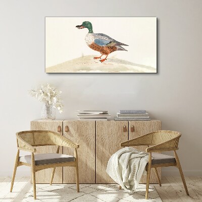 Duck against a background of delicate colors Canvas wall art
