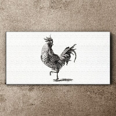 Dancing rooster Canvas wall art