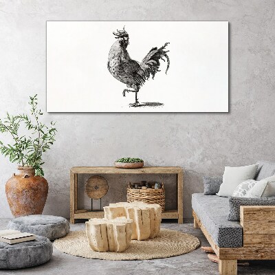 Dancing rooster Canvas wall art